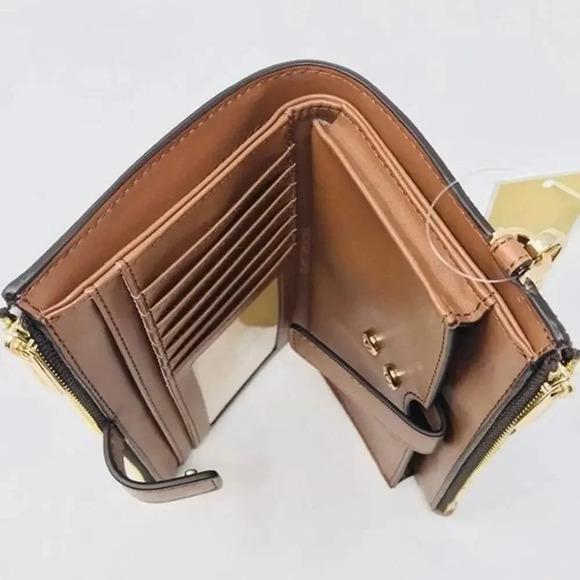 Michael Kors Purse & wallet jet set travel large chain tote shoulder bag brown - Picture 10 of 12